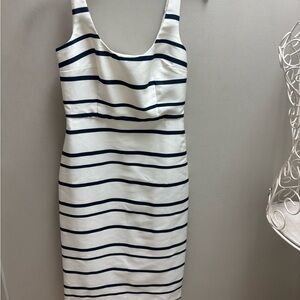 Striped White and Black Dress